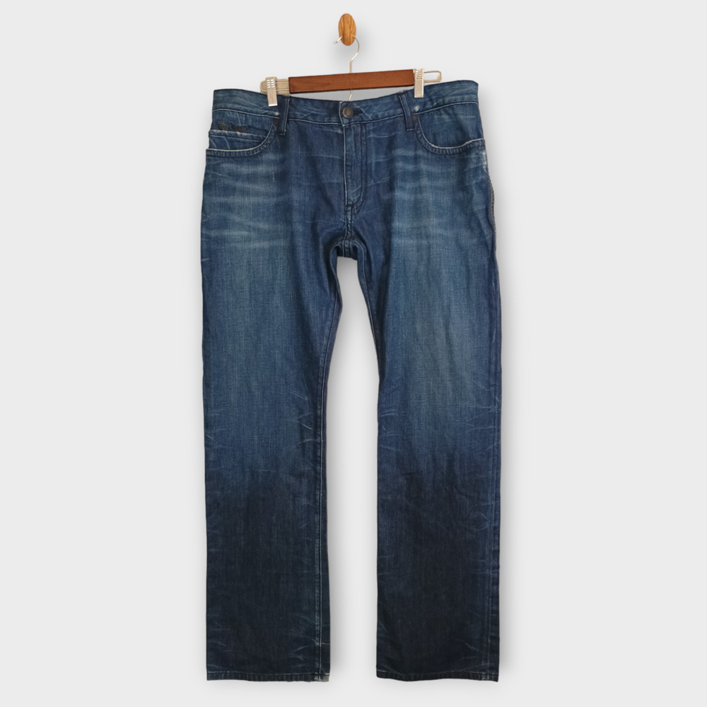 Robin's Jean Men's 40 Blue Double Back Pocket Rhinestones Dark Wash Denim 40x35